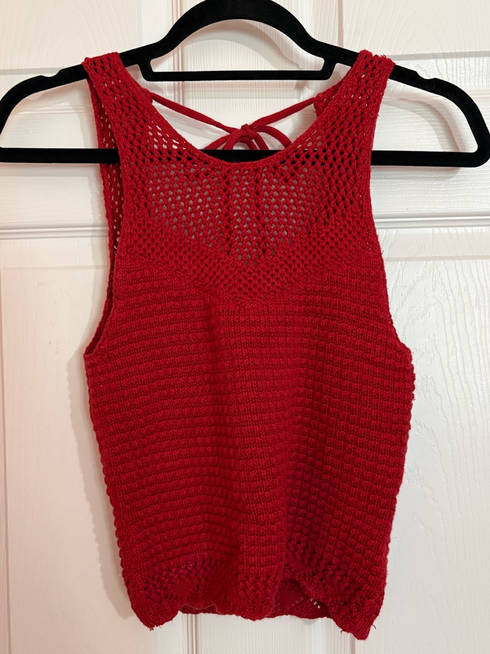 Hollister Red Crochet Knit Tank